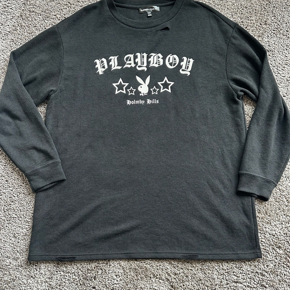 PLAYBOY Black Long Sleeve Mini Dress Size